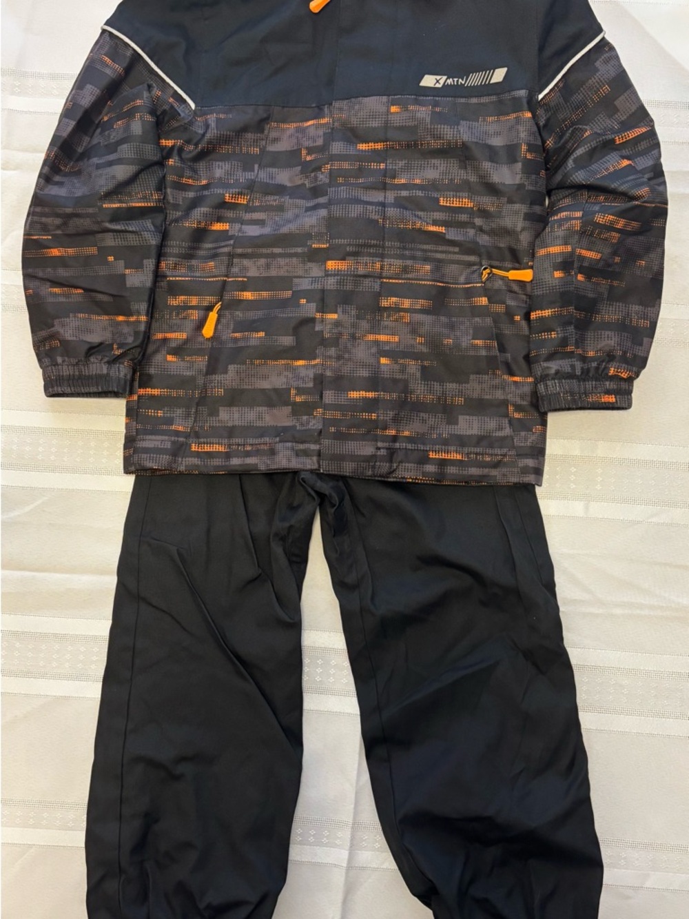 XMTN XS4/5 Kids' Black Raincoat with Orange Accent